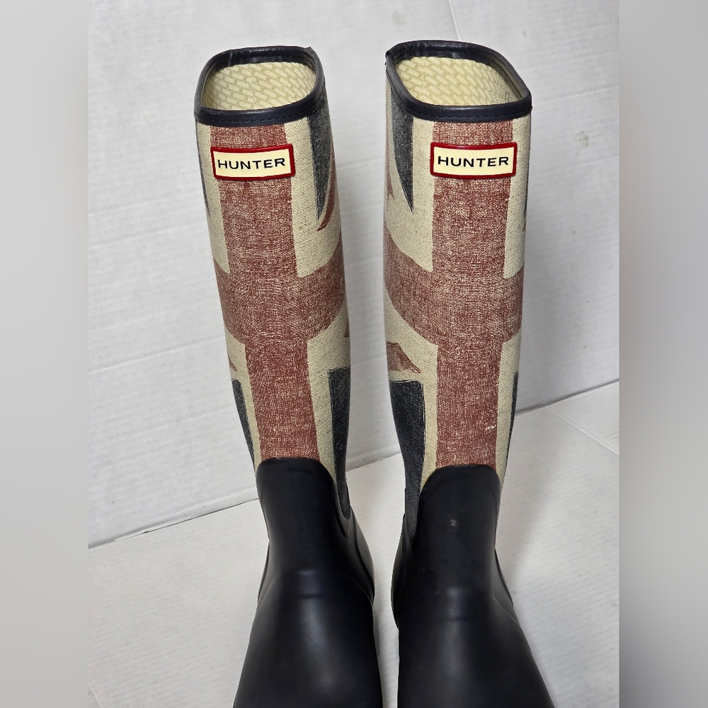 Hunter Rain Boots Womans Size 5 Union Jack British - Picture 11 of 11